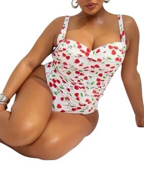 Betsey Johnson One-Piece Swimsuit in the Cherry Bomb print